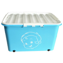 Creative Design Plastic Storage Container Box with Wheels (SLSN045)